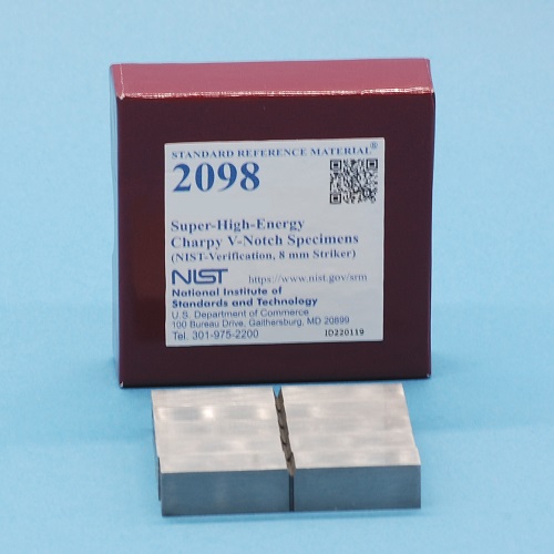NIST SRM 2098 Super-High-Energy Charpy V-Notch Specimens (NIST-Verification, 8 mm Striker)