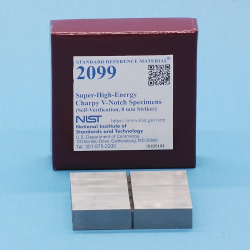 NIST SRM 2099 Super-High-Energy Charpy V-Notch Specimens (Self-Verification, 8 mm Striker)