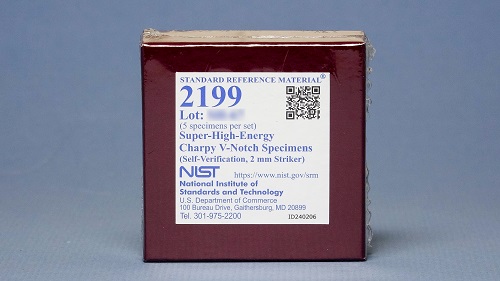 NIST SRM 2199 Super-High-Energy Charpy V-Notch Specimens (Self-Verification, 2 mm Striker)