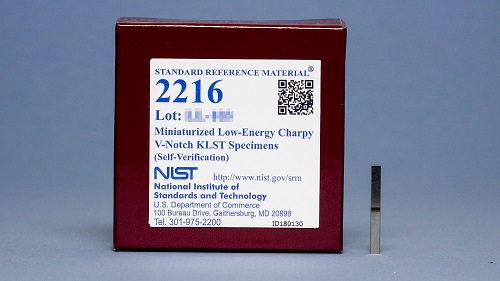 NIST SRM 2216 Miniaturized Low-Energy Charpy V-Notch KLST Specimens (Self-Verification)
