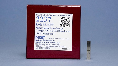 NIST SRM 2237 Miniaturized Low-Energy Charpy V-Notch RHS Specimens (Self-Verification)