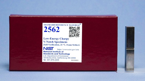 NIST SRM 2562 Low-Energy Charpy V-Notch Specimens (Self-Verification, 21 °C, 8 mm Striker)