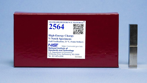 NIST SRM 2564 High-Energy Charpy V-Notch Specimens (Self-Verification, 21 °C, 8 mm Striker)